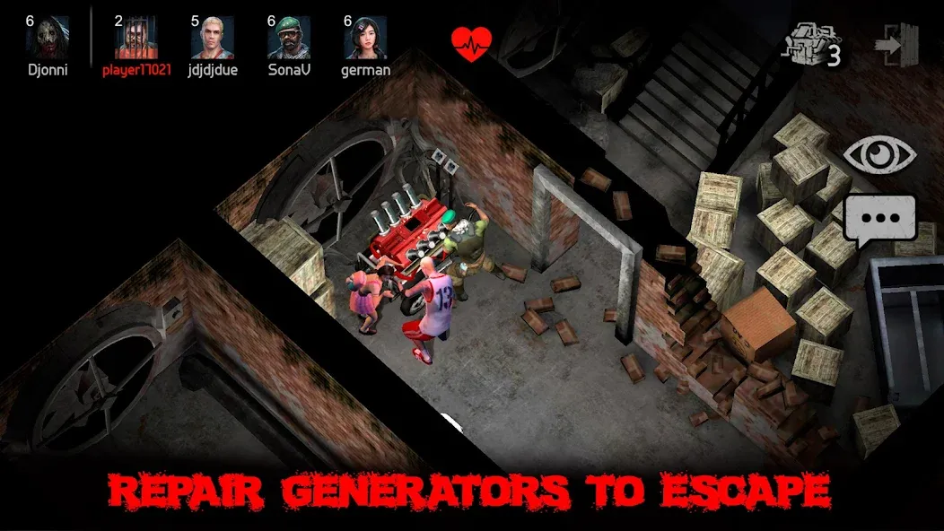 Мод Horrorfield Multiplayer horror — Безлимитные жизни и открыты персонажи, скачать APK — скриншот 3 Мод Horrorfield Multiplayer horror — Безлимитные жизни и открыты персонажи, скачать APK — скриншот 3