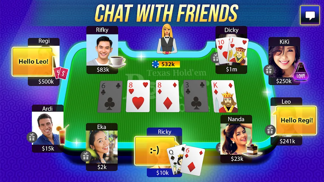 Скачать мод Texas Holdem Poker Online — Безлимитные фишки и открыты турниры — скриншот 3 Скачать мод Texas Holdem Poker Online — Безлимитные фишки и открыты турниры — скриншот 3