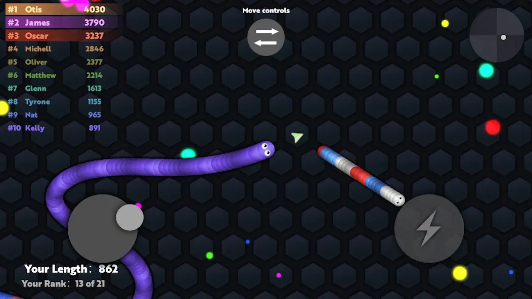 Скачать Slide.io - Hungry Snake Game мод — Без рекламы и много монет — скриншот 2