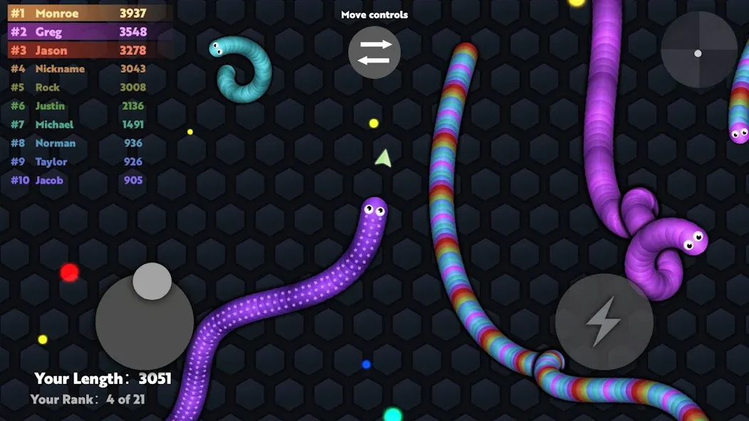 Скачать Slide.io - Hungry Snake Game мод — Без рекламы и много монет — скриншот 3