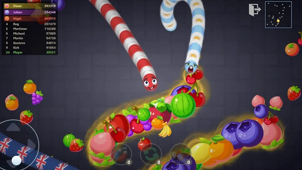 Snake War™ Hungry Worm.io Game бесплатно на Андроид — мод: Без рекламы и много еды — скриншот 5