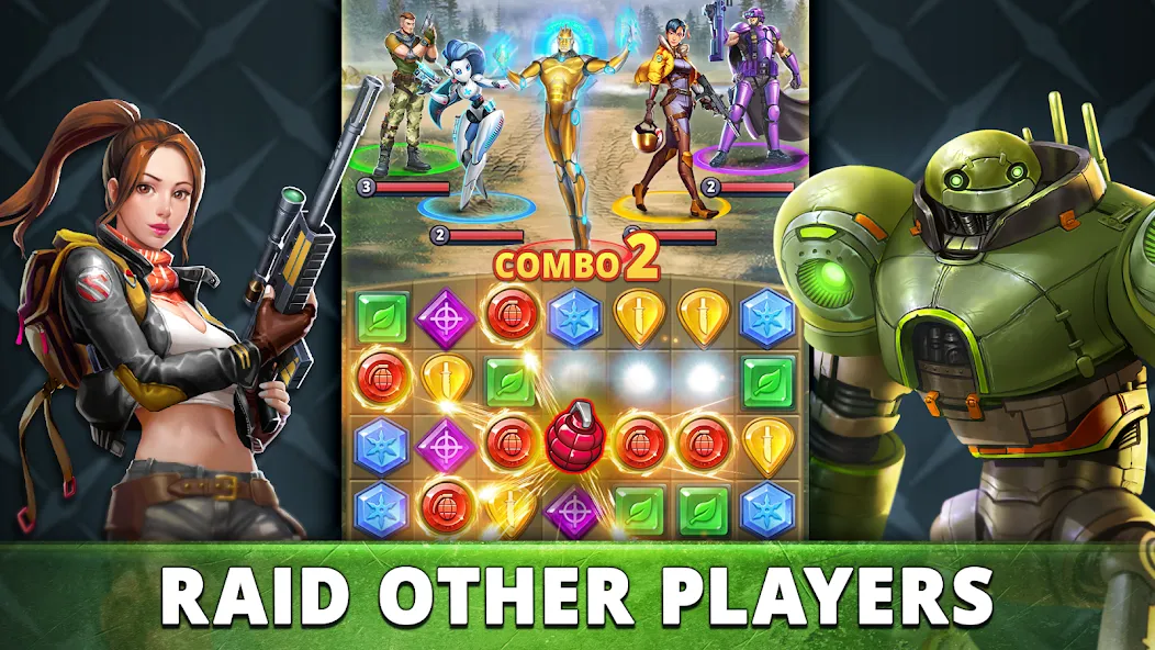 Скачать Puzzle Combat: Match-3 RPG — Безлимитные деньги и энергия — скриншот 2