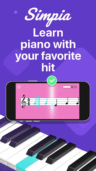 Скачать Simpia: Learn Piano Fast Mod APK — Быстрое обучение игре на пианино — скриншот 1 Скачать Simpia: Learn Piano Fast Mod APK — Быстрое обучение игре на пианино — скриншот 1