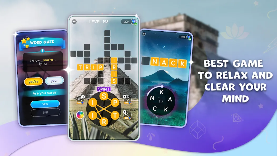 Calming Crosswords Word Puzzle на телефон — скачать мод: Без рекламы и подсказки бесплатно — скриншот 2