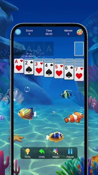 Solitaire, Klondike Card Games — последняя версия с модом (Безлимитные подсказки и отмены хода) — скриншот 1 Solitaire, Klondike Card Games — последняя версия с модом (Безлимитные подсказки и отмены хода) — скриншот 1