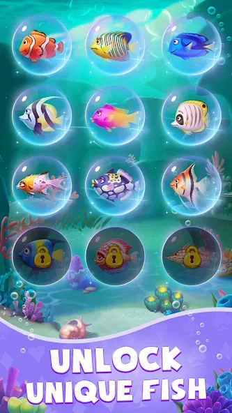 Solitaire: Fish Master — последняя версия с модом (Безлимитные монеты и рыбки) — скриншот 3 Solitaire: Fish Master — последняя версия с модом (Безлимитные монеты и рыбки) — скриншот 3