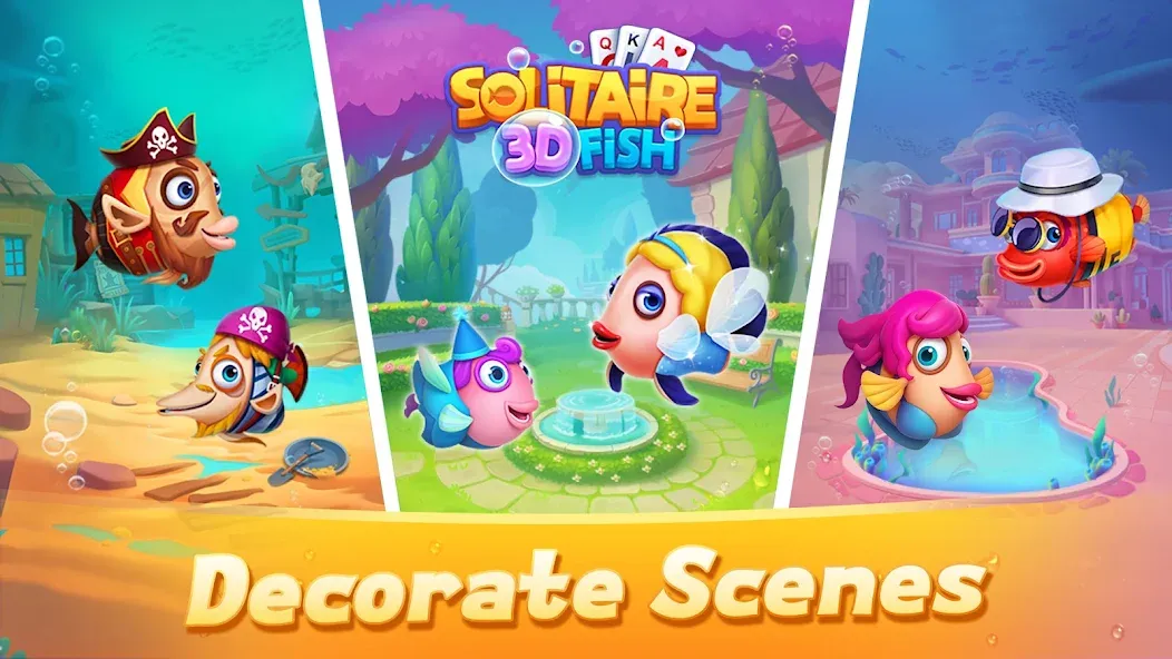 Solitaire 3D Fish взлом APK — Безлимитные монеты и все рыбы открыты — скриншот 2 Solitaire 3D Fish взлом APK — Безлимитные монеты и все рыбы открыты — скриншот 2