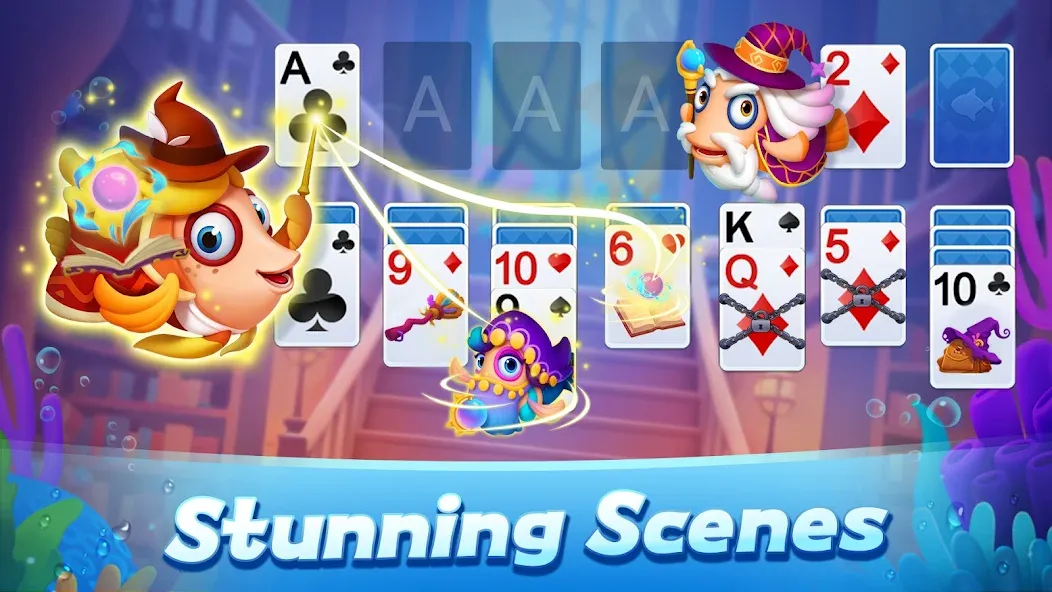 Solitaire 3D Fish взлом APK — Безлимитные монеты и все рыбы открыты — скриншот 3 Solitaire 3D Fish взлом APK — Безлимитные монеты и все рыбы открыты — скриншот 3