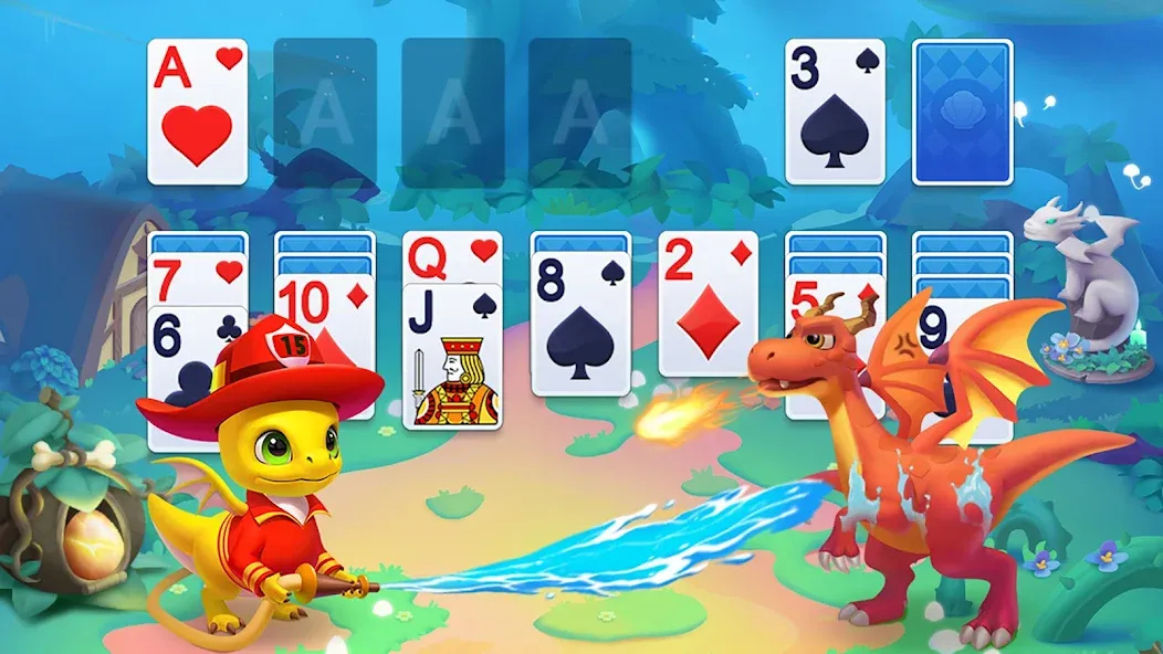 Solitaire Dragons бесплатно на Андроид — мод: Бесконечные монеты и бонусы — скриншот 2 Solitaire Dragons бесплатно на Андроид — мод: Бесконечные монеты и бонусы — скриншот 2