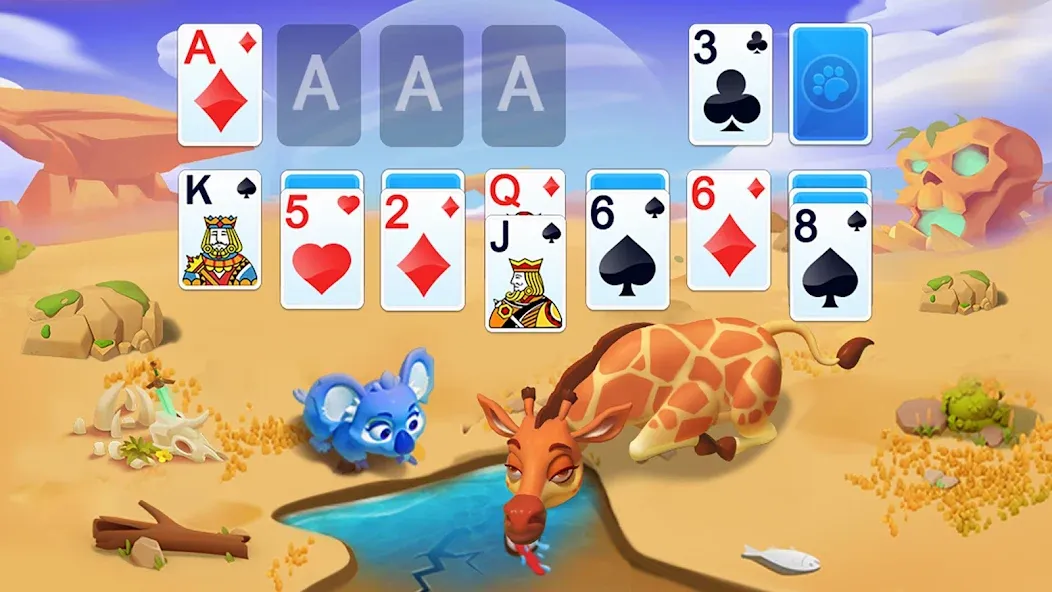 Solitaire - Wild Park — скачать мод: Безлимитные подсказки и джокеры — скриншот 1