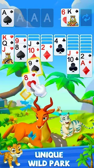 Solitaire - Wild Park — скачать мод: Безлимитные подсказки и джокеры — скриншот 4