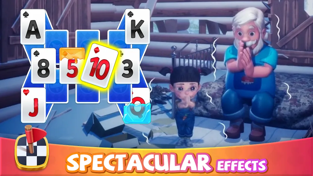 Solitaire Good Times — последняя версия с модом (Безлимитные монеты и подсказки) — скриншот 1 Solitaire Good Times — последняя версия с модом (Безлимитные монеты и подсказки) — скриншот 1