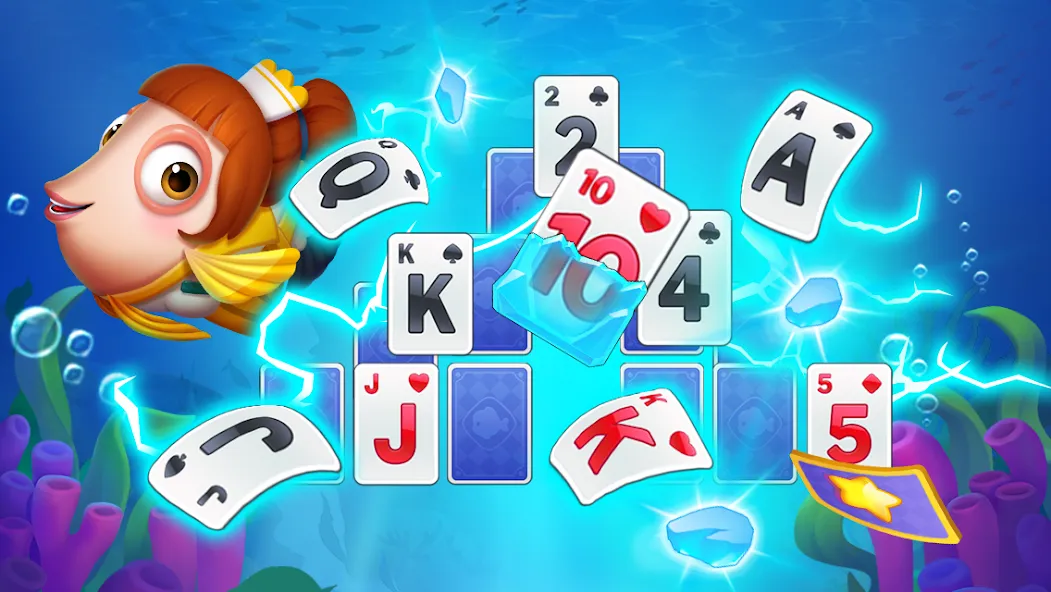 Solitaire TriPeaks Fish — скачать мод: Безлимитные монеты и бонусы — скриншот 2 Solitaire TriPeaks Fish — скачать мод: Безлимитные монеты и бонусы — скриншот 2