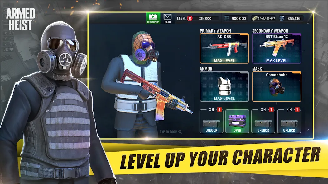 Armed Heist: Shooting gun game MOD APK: Безлимитные деньги и оружие — скриншот 5