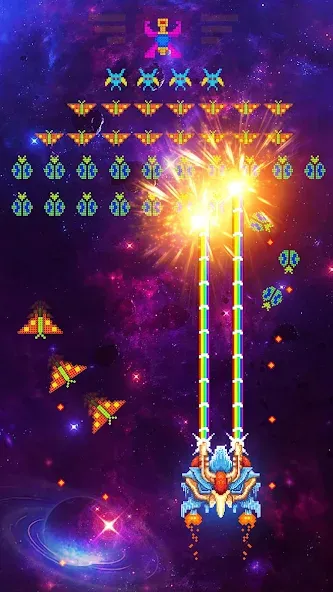 Скачать Space Shooter: Galaxy Attack бесплатно — Безлимитные деньги и мощное оружие — скриншот 5 Скачать Space Shooter: Galaxy Attack бесплатно — Безлимитные деньги и мощное оружие — скриншот 5