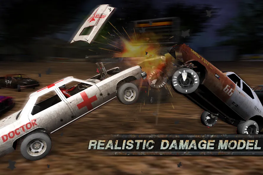 Мод Demolition Derby: Crash Racing — Безлимитные деньги и все машины открыты, скачать APK — скриншот 1