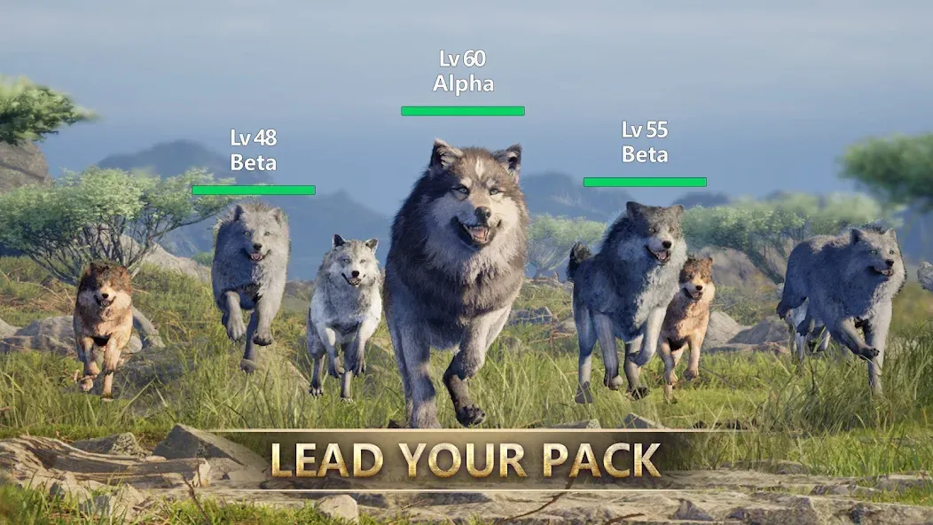 Wolf Game: Wild Animal Wars MOD APK: Безлимитные ресурсы и мощные волки — скриншот 4