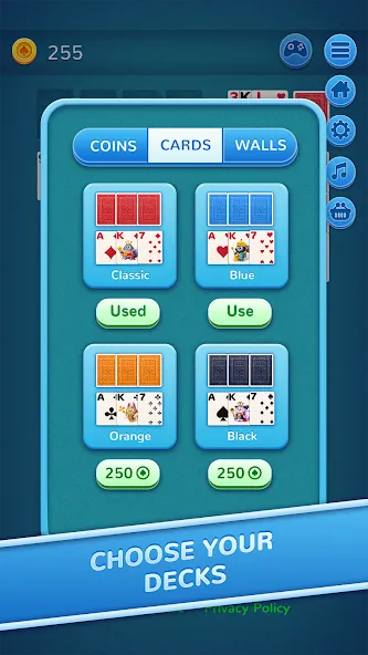 Скачать 7 Solitaire на Андроид с модом — Безлимитные подсказки и отмены ходов — скриншот 3 Скачать 7 Solitaire на Андроид с модом — Безлимитные подсказки и отмены ходов — скриншот 3
