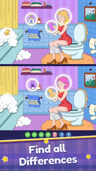 Скачать Find Differences: Spot Fun бесплатно — Подсказки доступны и уровни открыты — скриншот 1