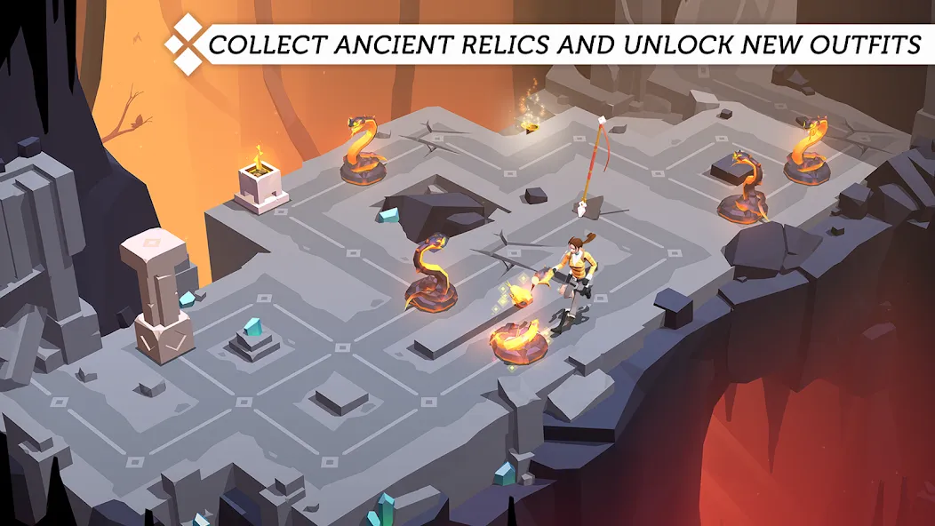 Lara Croft GO бесплатно на Андроид — мод: Безлимитные подсказки и все уровни — скриншот 5 Lara Croft GO бесплатно на Андроид — мод: Безлимитные подсказки и все уровни — скриншот 5