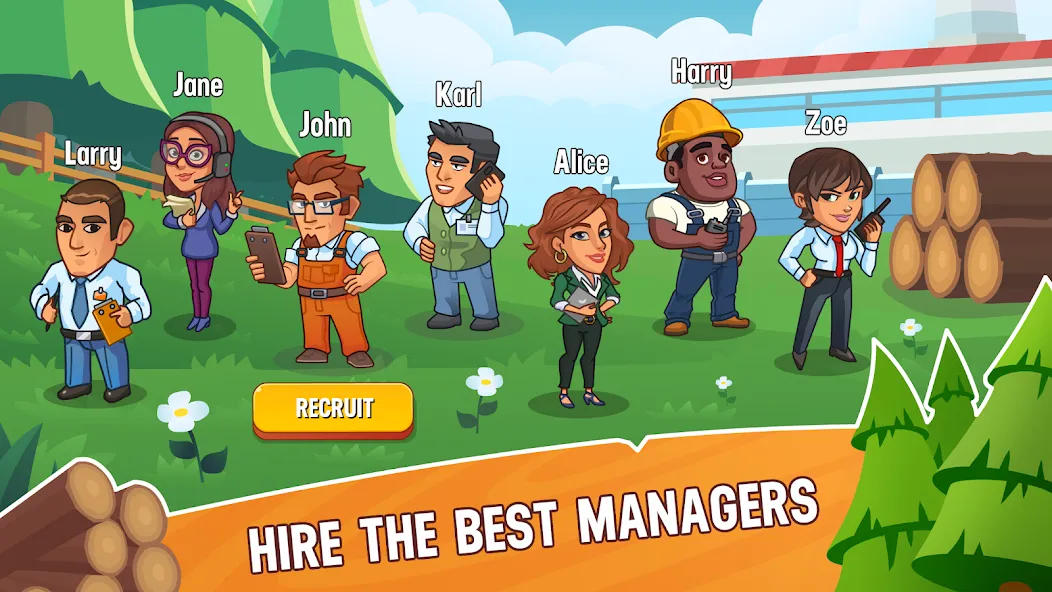 Скачать Lumber Inc Tycoon бесплатно — Безлимитные деньги и ресурсы — скриншот 3