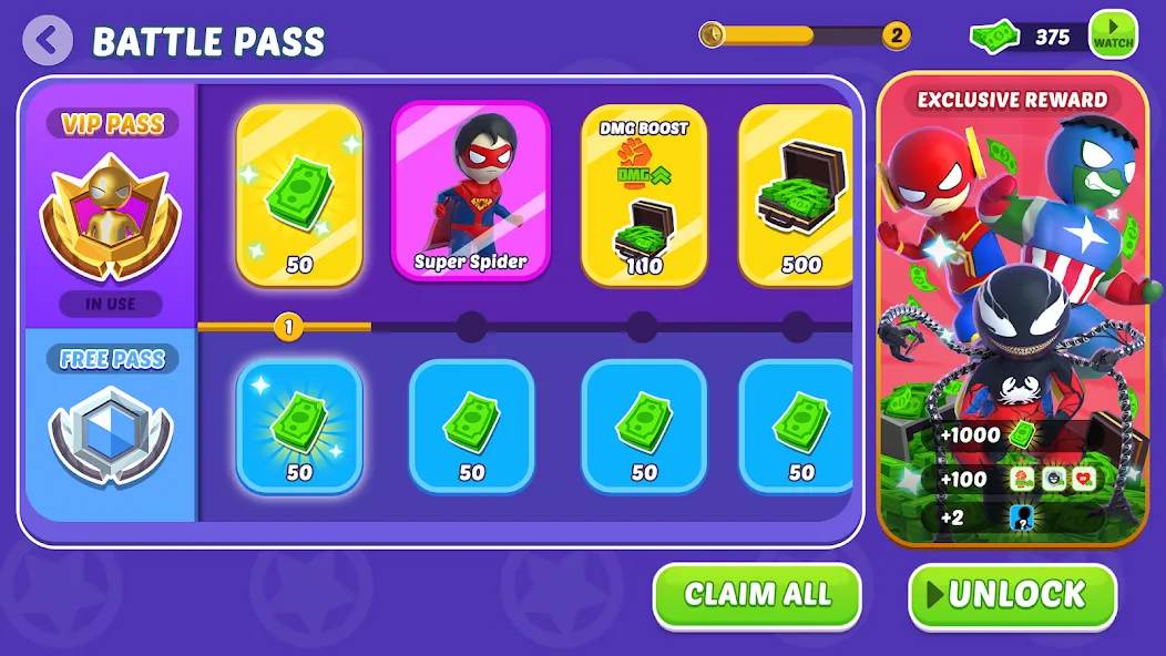Скачать Stick Hero: Comic Superhero последней версии — Безлимитные монеты и все герои — скриншот 4 Скачать Stick Hero: Comic Superhero последней версии — Безлимитные монеты и все герои — скриншот 4