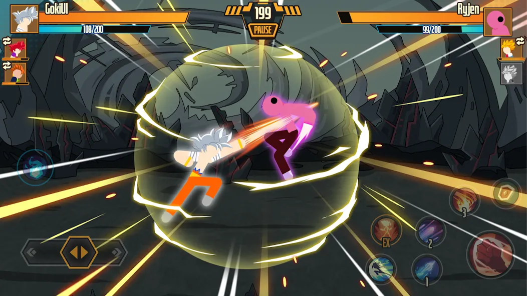 Stickman Dragon Fight - Super — последняя версия с модом (Безлимитные деньги и энергия) — скриншот 1