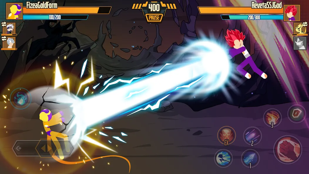 Stickman Dragon Fight - Super — последняя версия с модом (Безлимитные деньги и энергия) — скриншот 2