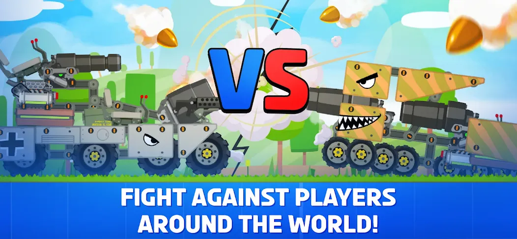 Super Tank Rumble взлом на Андроид — Безлимитные деньги и усиленные танки — скриншот 2 Super Tank Rumble взлом на Андроид — Безлимитные деньги и усиленные танки — скриншот 2