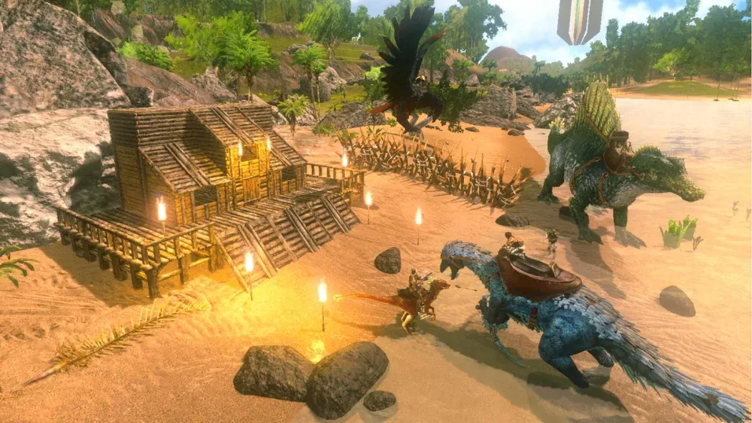 ARK: Survival Evolved бесплатно на Андроид — мод: Много ресурсов и открыты все рецепты — скриншот 1