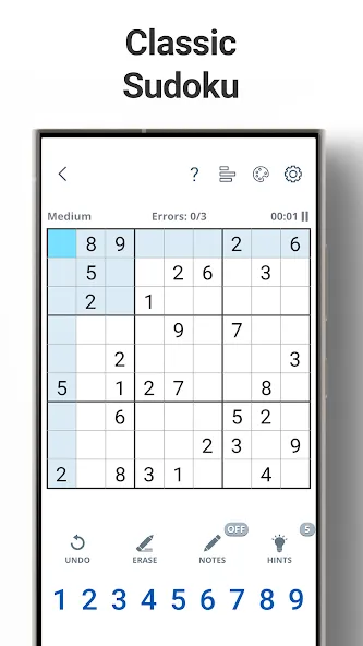 Sudoku Levels: Daily Puzzles MOD APK скачать на Андроид — Подсказки и все уровни открыты — скриншот 1 Sudoku Levels: Daily Puzzles MOD APK скачать на Андроид — Подсказки и все уровни открыты — скриншот 1