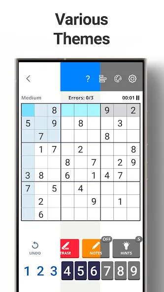 Sudoku Levels: Daily Puzzles MOD APK скачать на Андроид — Подсказки и все уровни открыты — скриншот 5 Sudoku Levels: Daily Puzzles MOD APK скачать на Андроид — Подсказки и все уровни открыты — скриншот 5