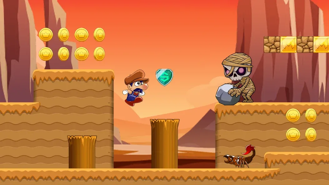 Super Bino Go:Adventure Jungle мод на Андроид: Безлимитные деньги и все уровни — скриншот 2 Super Bino Go:Adventure Jungle мод на Андроид: Безлимитные деньги и все уровни — скриншот 2