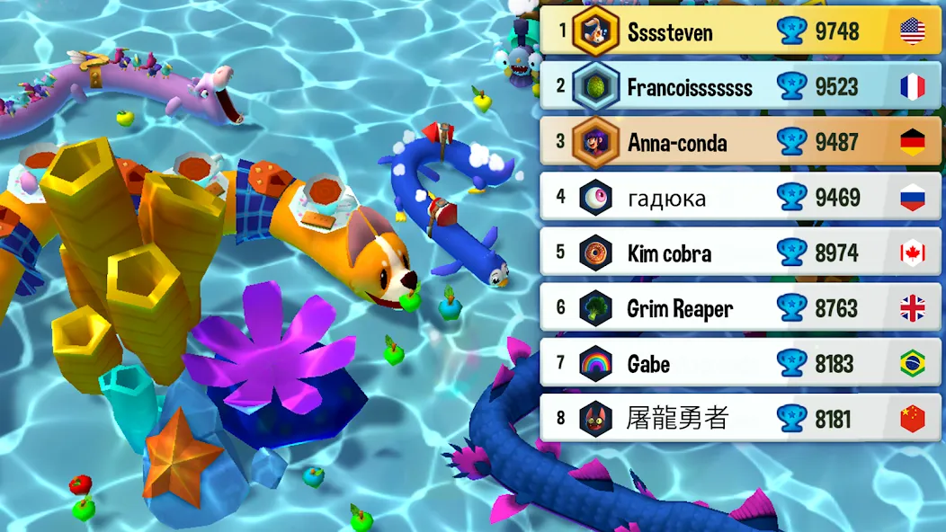 Скачать мод Snake Rivals - Fun Snake Game — Без рекламы и много монет — скриншот 4 Скачать мод Snake Rivals - Fun Snake Game — Без рекламы и много монет — скриншот 4