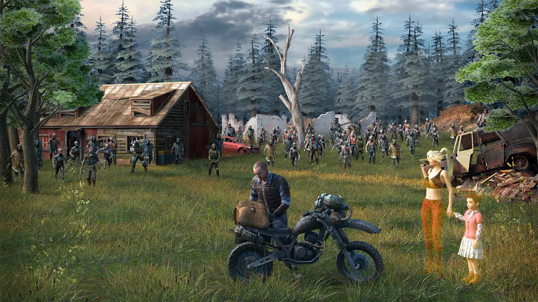 Dawn of Zombies: Survival Game на телефон — скачать мод: Безлимитные ресурсы и оружие — скриншот 1