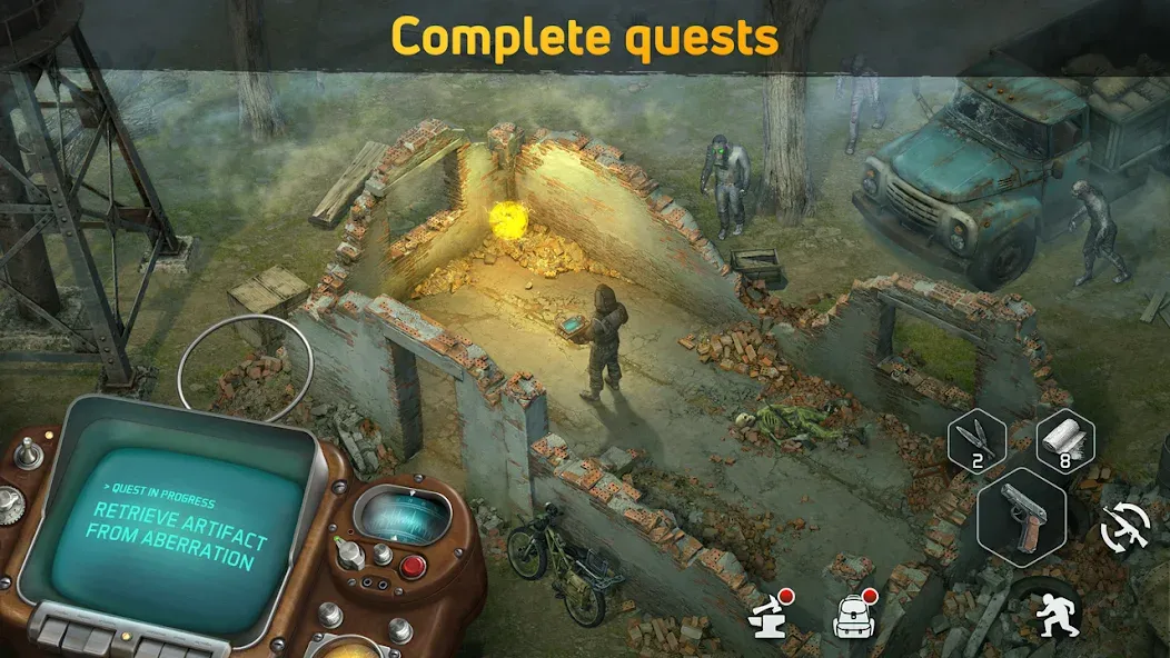 Dawn of Zombies: Survival Game на телефон — скачать мод: Безлимитные ресурсы и оружие — скриншот 5