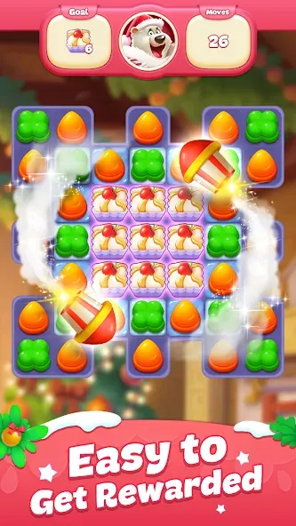 Sweet Candy Match: Puzzle Game MOD APK: Безлимитные ходы и подсказки — скриншот 3 Sweet Candy Match: Puzzle Game MOD APK: Безлимитные ходы и подсказки — скриншот 3