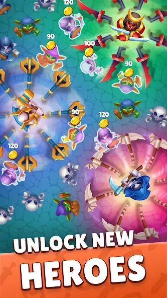 Heroes vs. Hordes: Survivor бесплатно на Андроид — мод: Безлимитные деньги и усиленные герои — скриншот 5