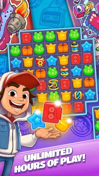 Subway Surfers Match мод на Андроид: Безлимитные монеты и бустеры — скриншот 5 Subway Surfers Match мод на Андроид: Безлимитные монеты и бустеры — скриншот 5