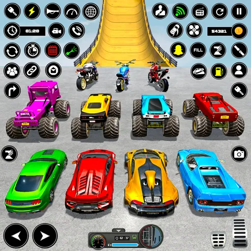 Crazy Ramp Car Stunt Master 3D взлом на Андроид — Безлимитные деньги и все машины открыты — скриншот 2 Crazy Ramp Car Stunt Master 3D взлом на Андроид — Безлимитные деньги и все машины открыты — скриншот 2
