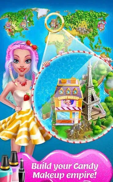 Candy Makeup Beauty Game на телефон — скачать мод: Безлимитные деньги и макияж открыт — скриншот 5 Candy Makeup Beauty Game на телефон — скачать мод: Безлимитные деньги и макияж открыт — скриншот 5