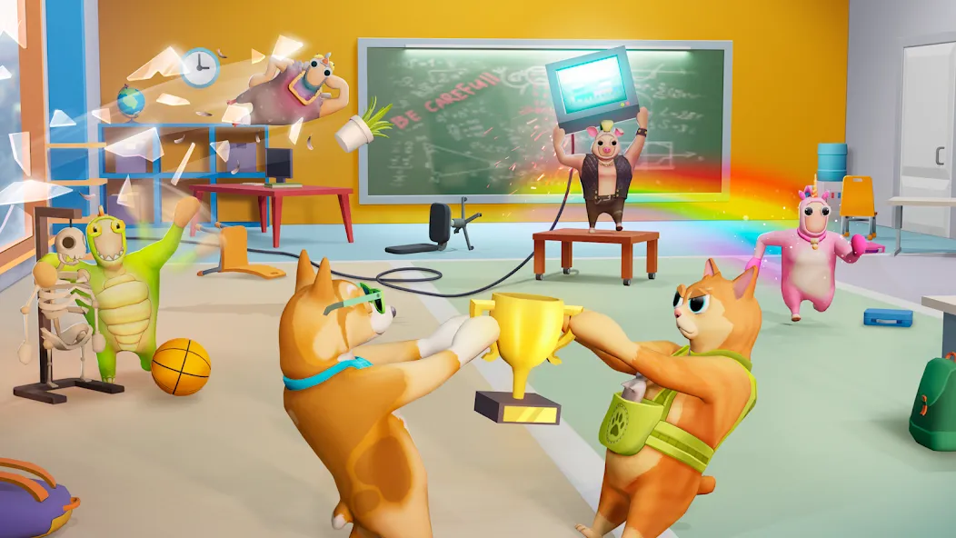 Gang Battle Party: Animals 3D взломанный APK — Безлимитные деньги и персонажи — скриншот 1