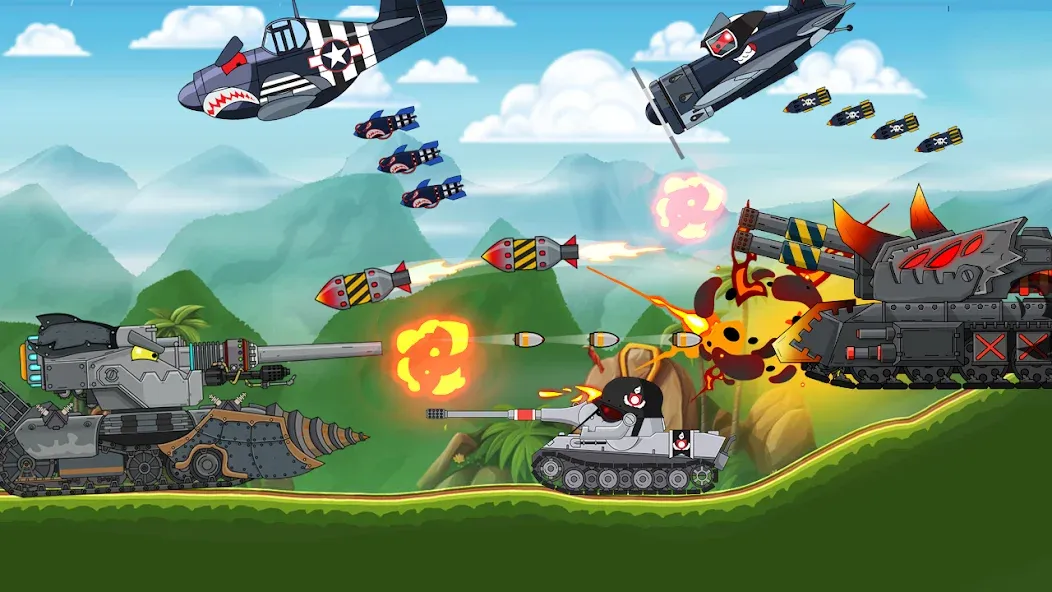 Tank Combat: War Battle — скачать мод: Безлимитные деньги и мощные танки — скриншот 4 Tank Combat: War Battle — скачать мод: Безлимитные деньги и мощные танки — скриншот 4