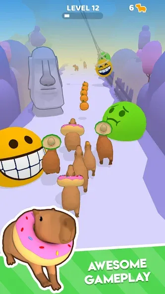 Capybara Rush — взломанная версия, Много монет и бонусов — скриншот 2 Capybara Rush — взломанная версия, Много монет и бонусов — скриншот 2