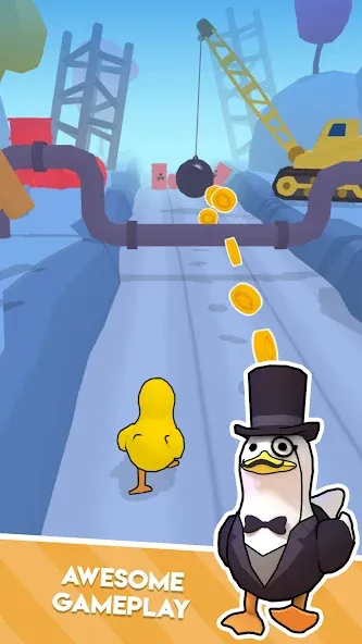 Duck On The Run (Мод: Безлимитные монеты и ускорение) — скачать на Андроид — скриншот 2 Duck On The Run (Мод: Безлимитные монеты и ускорение) — скачать на Андроид — скриншот 2