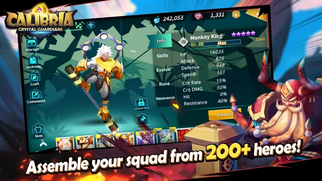 Calibria: Crystal Guardians MOD APK: Безлимитные кристаллы и усиленные герои — скриншот 1 Calibria: Crystal Guardians MOD APK: Безлимитные кристаллы и усиленные герои — скриншот 1