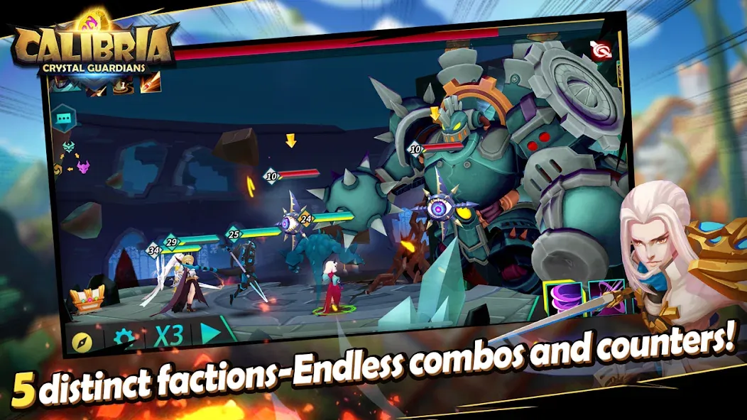 Calibria: Crystal Guardians MOD APK: Безлимитные кристаллы и усиленные герои — скриншот 2 Calibria: Crystal Guardians MOD APK: Безлимитные кристаллы и усиленные герои — скриншот 2
