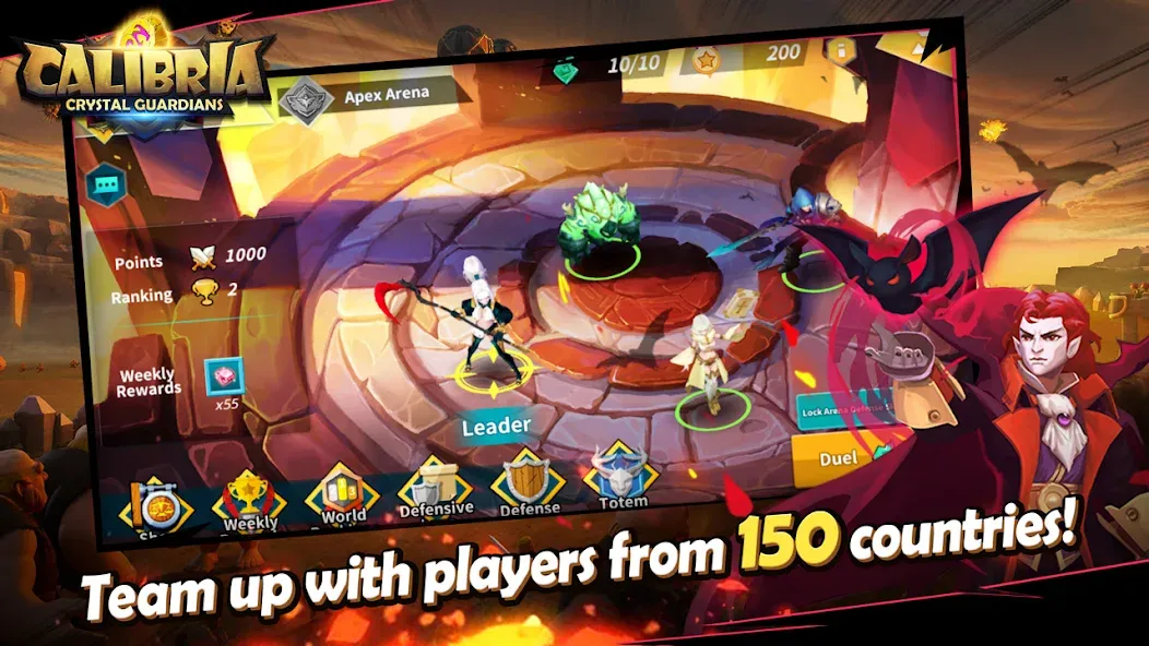 Calibria: Crystal Guardians MOD APK: Безлимитные кристаллы и усиленные герои — скриншот 4 Calibria: Crystal Guardians MOD APK: Безлимитные кристаллы и усиленные герои — скриншот 4