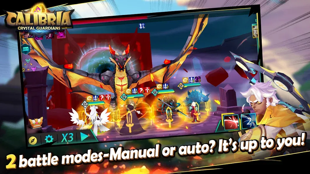 Calibria: Crystal Guardians MOD APK: Безлимитные кристаллы и усиленные герои — скриншот 5 Calibria: Crystal Guardians MOD APK: Безлимитные кристаллы и усиленные герои — скриншот 5