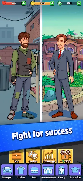 Hobo Life: Business Simulator на телефон — скачать мод: Безлимитные деньги и ресурсы — скриншот 1 Hobo Life: Business Simulator на телефон — скачать мод: Безлимитные деньги и ресурсы — скриншот 1